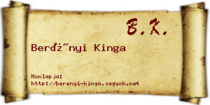 Berényi Kinga névjegykártya