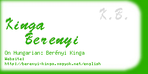kinga berenyi business card